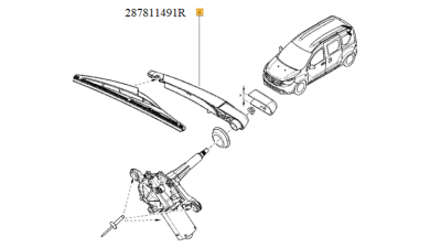 Brat Stergator Luneta Spate Dacia Dokker Combi 11.2012-; Renault 287811491r, Original