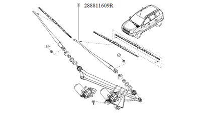 Brat Stergator Parbriz Stanga Fata Dacia Duster 2 2018-; Renault 288811609r