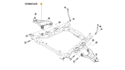 Brat Inferior Suspensie Fata Dreapta Echipat Dacia Duster 2010-2018; Original Renault 545000138r