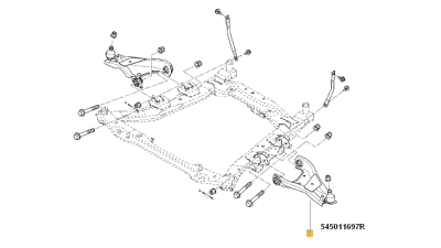 Brat Inferior Suspensie Fata Stanga Echipat Dacia Duster 2010-2018; Original Renault 545011697r