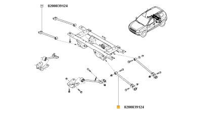 Brat Inferior Suspensie Punte Spate Dacia Duster 4x4 2010-2018; Spre Fata Stanga/Dreapta Renault Original 8200839124