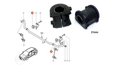 Bucsa Bara Stabilizatoare Spate Renault Vel Satis; 8200156358