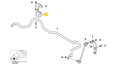 Bucsa Bara Stabilizatoare Stanga Dreapta 23mm Bmw Seria 5 (E39) 2.0-3.0 09.95-05.04