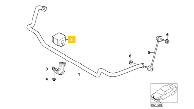 Bucsa Bara Stabilizatoare Stanga Dreapta 22.5mm Bmw Seria 3 (E46) 1.6-2.0d 12.97-12.07