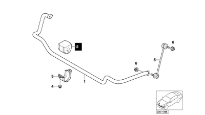 Bucsa Bara Stabilizatoare fata (24mm) BMW 3 (E46), Z4 (E85), Z4 (E86) 1.6-3.0D 02.98-02.09, originala 31351094556