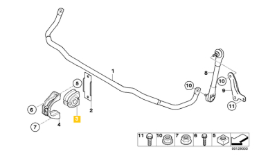 Bucsa Bara Stabilizatoare Stanga Dreapta 25mm Bmw Seria 5 (E60), 5 (E61), 6 (E64), 7 (E65, E66, E67) 2.0-4.8 07.01-12.10