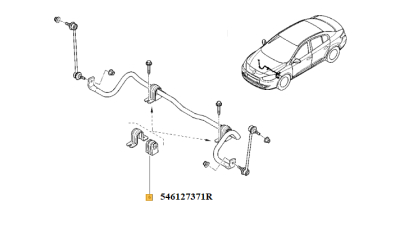 Bucsa Bara Stabilizatoare Fata Renault Fluence 2010-; Megane 3 2008-2016; Diam Ext 69mm; Interior 20mm ; 546127371r