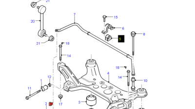 Bucsa Bara Stabilizatoare Punte Fata 36mm Ford Transit 2000-2013, Transit Tourneo, Transit V363 2000-2013 Motorizare 2.0d-3.2d