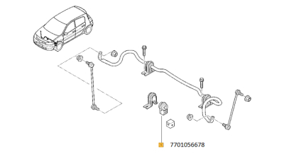 Bucsa Bara Stabilizatoare Fata Renault Megane 2002-2008 Diam. Interior 19.5 Mm ; 7701056678