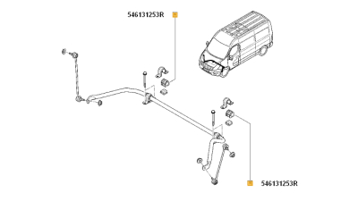 Bucsa Bara Stabilizatoare Fata (25mm) Nissan Nv400; Opel Movano B; Renault Master 3 02.2010-; 546131253r
