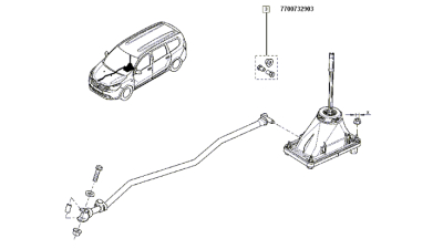 Bucsa Levier Schimbator Viteza Dacia Lodgy, Sandero 2008-2018 ; Renault Clio 1, 2, Kangoo, Megane, Renault Scenic ; 7700732903