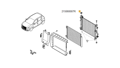 Bucsa , Tampon Superioara Radiator Racire Apa Dacia Logan 2 2012-, Sandero 2 2012-; Renault 215060007r
