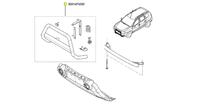 Bullbar Fata Dacia Duster 2010-2018 Renault 8201474320
