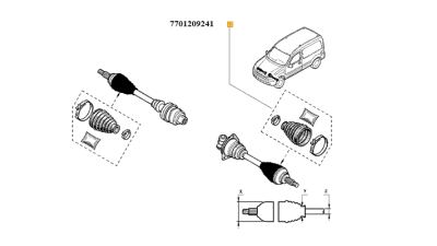 Burduf Planetara Spre Roata Renault Clio 2, Grand Scenic 2, Kangoo, Kangoo Express, Laguna 2, Megane 1, Megane 2, Scenic 2, Thalia 1 1.2-2.0 03.97-