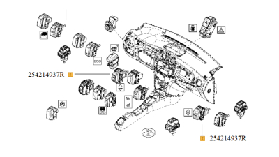 Buton Comanda Deschidere Geam Dacia Sandero 2 2012-; Logan 2 2012-, Comutator Macara Geam