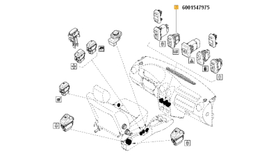 Buton Dezaburire Luneta (Comutator) Dacia Logan 2004-2012 Logan Mcv; Renault 6001547975