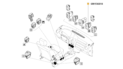 Buton Inchidere Centralizata (Comutator) Dacia Logan 2004-2009; Renault 6001546814