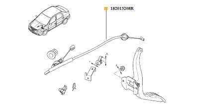 Cablu Acceleratie (900mm) Dacia Logan 2004-2009 Motor 1.2 16v/1.4/1.6 Mpi, Logan Express, Logan Mcv, Sandero 2008-2012 1.4/1.6 Mpi;