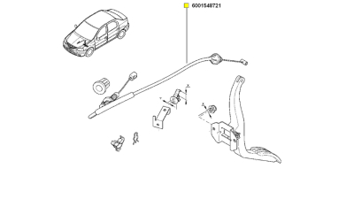 Cablu Acceleratie Dacia Logan 2004-2012 , Sandero 2008-, Duster 2010- ; Motor 1.6 16v Renault 6001548721