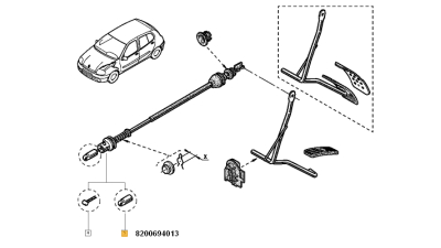 Cablu Acceleratie 938/475mm Renault Clio 1, Clio 2, Kangoo, Laguna 1, Laguna 2, Megane 1 , Megane 2 , Scenic; 8200694013