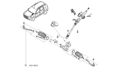 Cap Bara Dreapta Dacia Duster 2010-2018 Original 8201108332