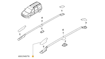 Capac Bara Longitudinala Portbagaj Stanga Fata Dacia Logan Mcv 2007-2012; 6001549376
