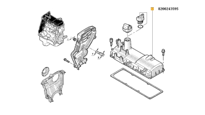 Capac Chiulasa Dacia Logan 2004-2012 Sandero 2008-2012 Motorizare 1.4 1.6 Mpi , Capac Culbutori Original 8200243595