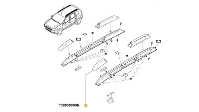 Capac Fata Fixare Bara Longitudinala Portbagaj Partea Stanga Dacia Duster 2010-2015 Renault 738838900r