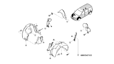 Carenaj Punte Spate Spre Fata - O.E. Dacia Logan Mcv 2007-2012; 6001547113 Partea Dreapta