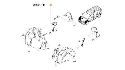 Carenaj Punte Spate Spre Fata - O.E. Dacia Logan Mcv 2007-2012; Partea Stanga 6001547114
