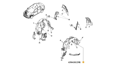 Carenaj Punte Fata Partea Stanga Dacia Logan 2 2012-; Sandero 2 2012- ; 638418129r