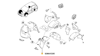Carenaj Punte Fata Partea Stanga Spre Fata Renault Megane 2 2002-2008; 8200415285