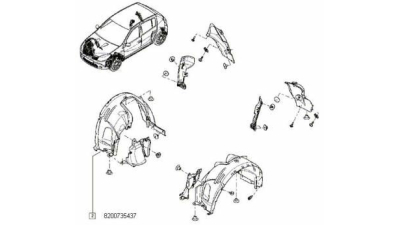 Carenaj Roata Punte Fata Dreapta Sandero Dacia Sandero 2008-2012