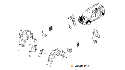 Carenaj Roata Fata Stanga Dacia Dokker 2012-2018, Lodgy 2012-