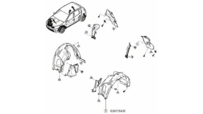 Carenaj Roata Punte Fata Stanga Sandero Dacia Sandero 2008-2012