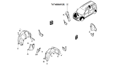 Carenaj Roata Spate Dreapta Dacia Dokker 2012-2018, Lodgy 2012-