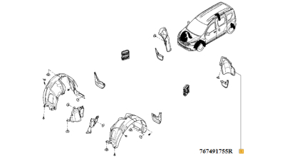 Carenaj Roata Spate Stanga Dacia Dokker 2012-2018, Lodgy 2012-