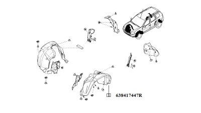 Carenaj Stanga Punte Fata Dacia Duster 2016-2018 638417447r