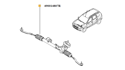 Caseta Directie Completa Cu Capete Si Bieleta Dacia Duster 2010-2018; Cod 490014807r