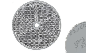 Catadioptru reflectorizant rotund alb universal BestAutoVest , fixare cu surub , 84 mm. , 1 buc.