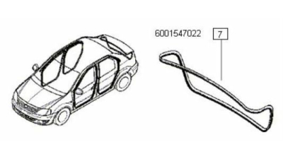 Cheder Portbagaj Dacia Logan Berlina 2004-2012; Original 6001547022