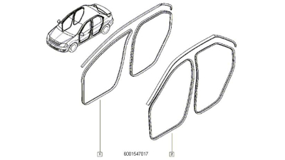 Cheder Usa Fata Stanga, Dreapta Dacia Logan 2004-2012, Sandero 2008-2012; Original 6001547017