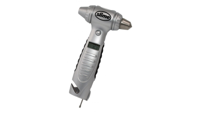 Ciocan urgenta Slime 5 in 1 : Ciocan spart geam, Cutter centura, Lanterna, Tester presiune pneuri, Subler pentru masurat profil pneuri