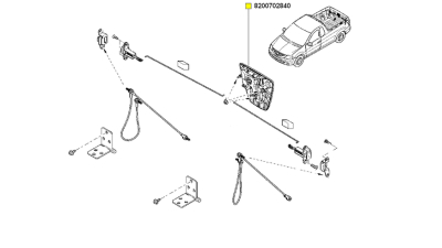 Clapeta Deschidere Oblon spate Dacia Logan Pickup 2007-; maner fara emblema, 8200702840,  piesa originala OE
