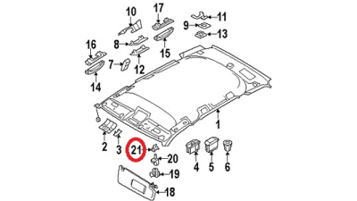 Clema Tapiterie Plafon Bmw Seria 3, X1 X3 X5 X6 cod 07146958461, agrafa pavilion pe interior