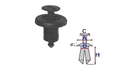 Diblu fixare Dacia, Renault , Surub plastic fixare aparatori motor si bara protectie Dacia Logan si Renault 7703072960 - 10 buc