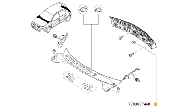 Clip Prindere Bara Spate Dacia Logan 2012-2018 Sandero 2008-2012 Agrafa Fixare Renault Megane 2004-2010, Espace, Clio, Kangoo, Master, Scenic, Nissan , Land Rover, Peugeot, Citroen,