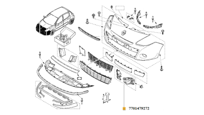 Colectie Ornament Proiectoare, set suporti far ceata Renault Clio III 05.2009-2014; 2 buc. 7701479272,  piesa originala OE