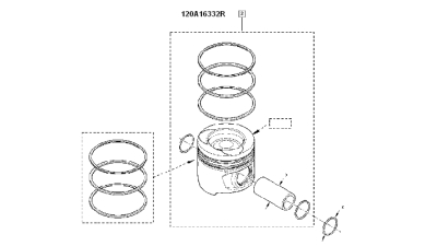 Colectie Piston motor Dacia Logan 2004-; Duster motor 1.5 dci; Clasa L (Cu Segmenti) Renault, 120A16332R,  piesa originala OE