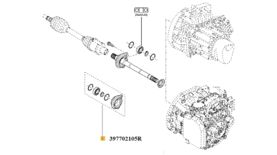 Colectie Rulment Palier Transmisie - planetara Dacia Duster 2010-2018, 397702105R,  piesa originala OE